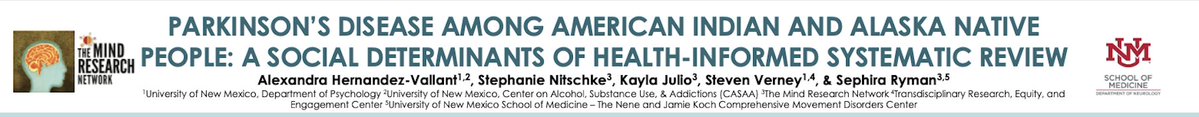 For those at #INS2024inNYC interested in social determinants of health and Parkinson's disease among American Indian/Alaska Native people, please stop by and say hello at the poster session at 3:30pm today in Shubert!