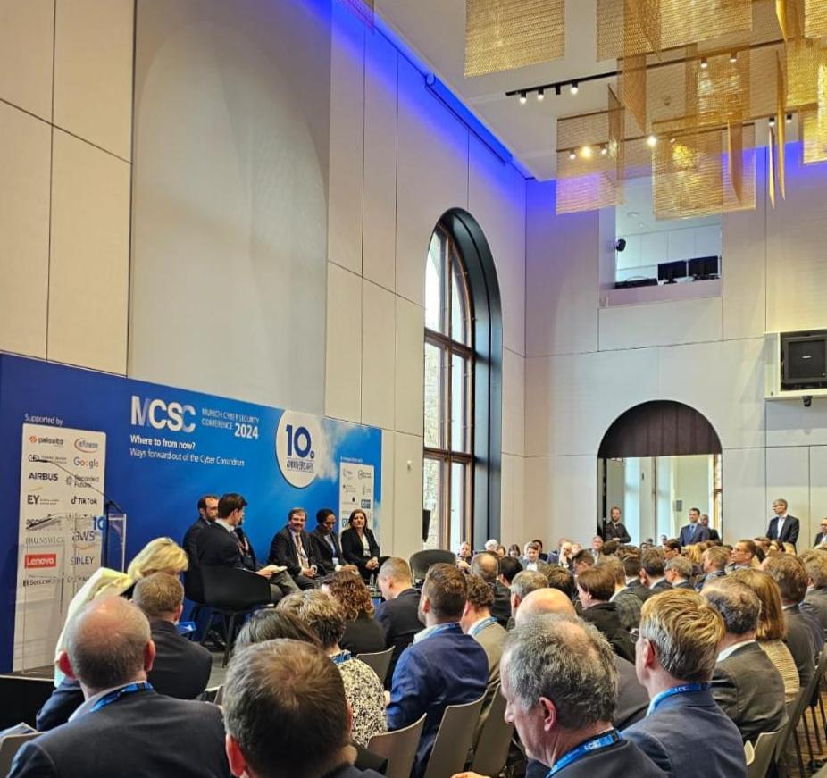 maxmarotti's tweet photo. Munich Cyber Security Conference 2024.
Where to from now?
Interesting fireside chat with Anne #Neuberger .
Today, focus on security by design versus standards.
National Cybersecurity agencies at work #ACN
@GabrieleCarrer @barbaracarfagna https://t.co/bmR6Ieoawb