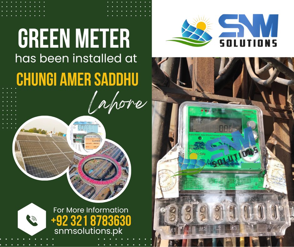 SnmSolutions1's tweet photo. Would you like to adopt green meter for energy independence with Zero Electricity Bills?
For our services, contact us on:
0321 8783630
Our website:
https://t.co/iJyGFukfvb
#greenmeter
#greenmeterinlahore
#GreenMeterinChungiAmerSaddhu
#netmetering
#netmetering https://t.co/xhEwXrOa3b