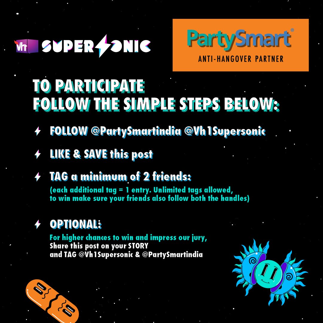 HealthHimalaya's tweet photo. To Participate follow the simple steps below:
 
FOLLOW @Partysmartindia

@Vh1Supersonic 
LIKE &amp; SAVE this post
TAG a minimum of 2 friends: (each additional tag = 1 entry. unlimited tags allowed, to win make sure your friends also follow both the handles) https://t.co/VEcdFFuiu1