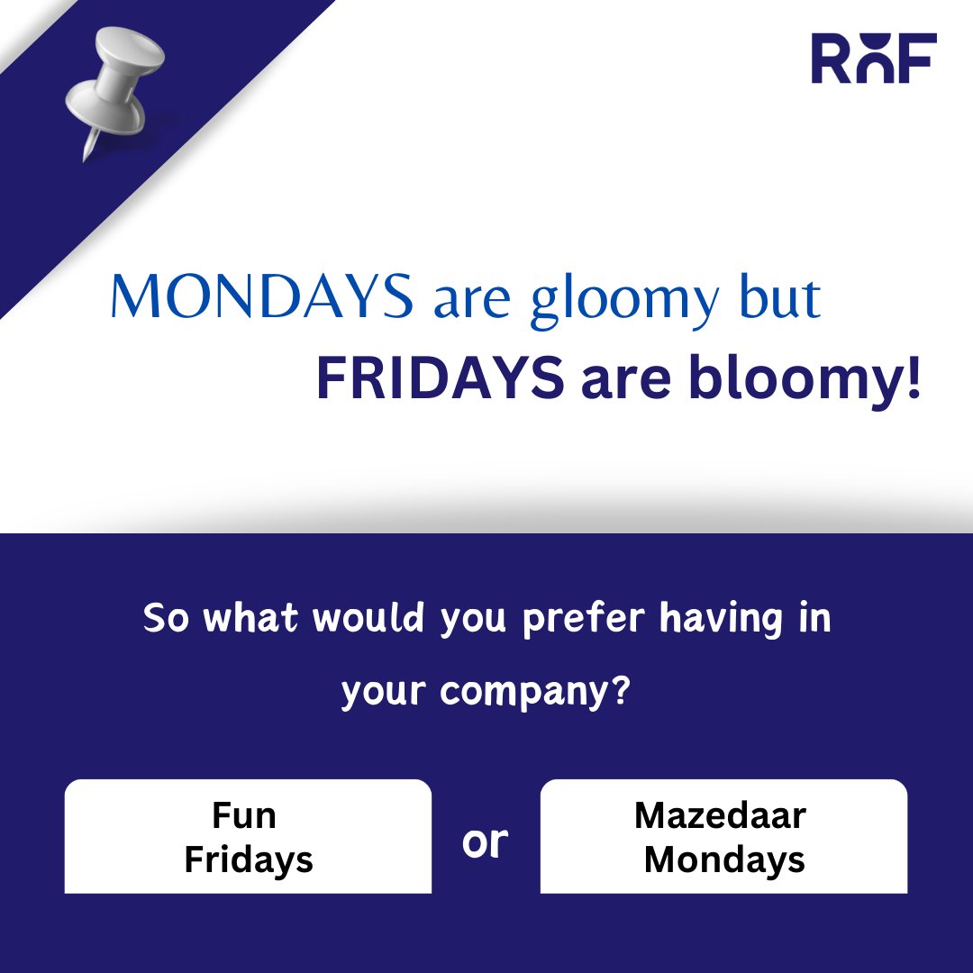 rnftechnologies's tweet photo. Comment down your views! Who knows, it might reach to your company HR😉
#rnf #rnftechnologies #greatplacetowork #funfridays #mazedaarmondays https://t.co/7dwHDW4YwL