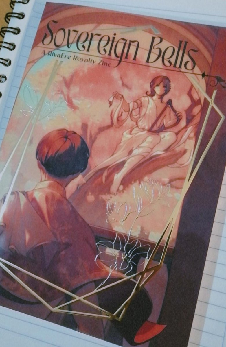 <a href="/RivaereZine/">Sovereign Bells: A Rivaere Zine-Preorders Closed</a> my copy arrived and I loved it 😭, so many talented people worked on it and the illustrations look so good printed out 💙💙💙