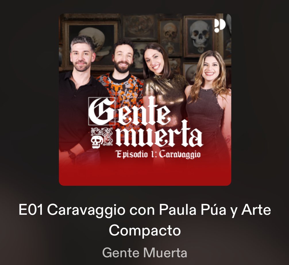 Pixelskaya's tweet photo. ¡¡Ya está disponible en @PodimoSpain el 1er episodio de #GenteMuerta!!

Hablamos de Caravaggio y su continua huida de la muerte con los increíbles @artecompacto y @pppua 

🎨🗡️🩸

Recuerda que puedes escucharlo GRATIS con mi prueba de 45 días:
https://t.co/rO4fIL1mmX https://t.co/SfdUd2wzJJ