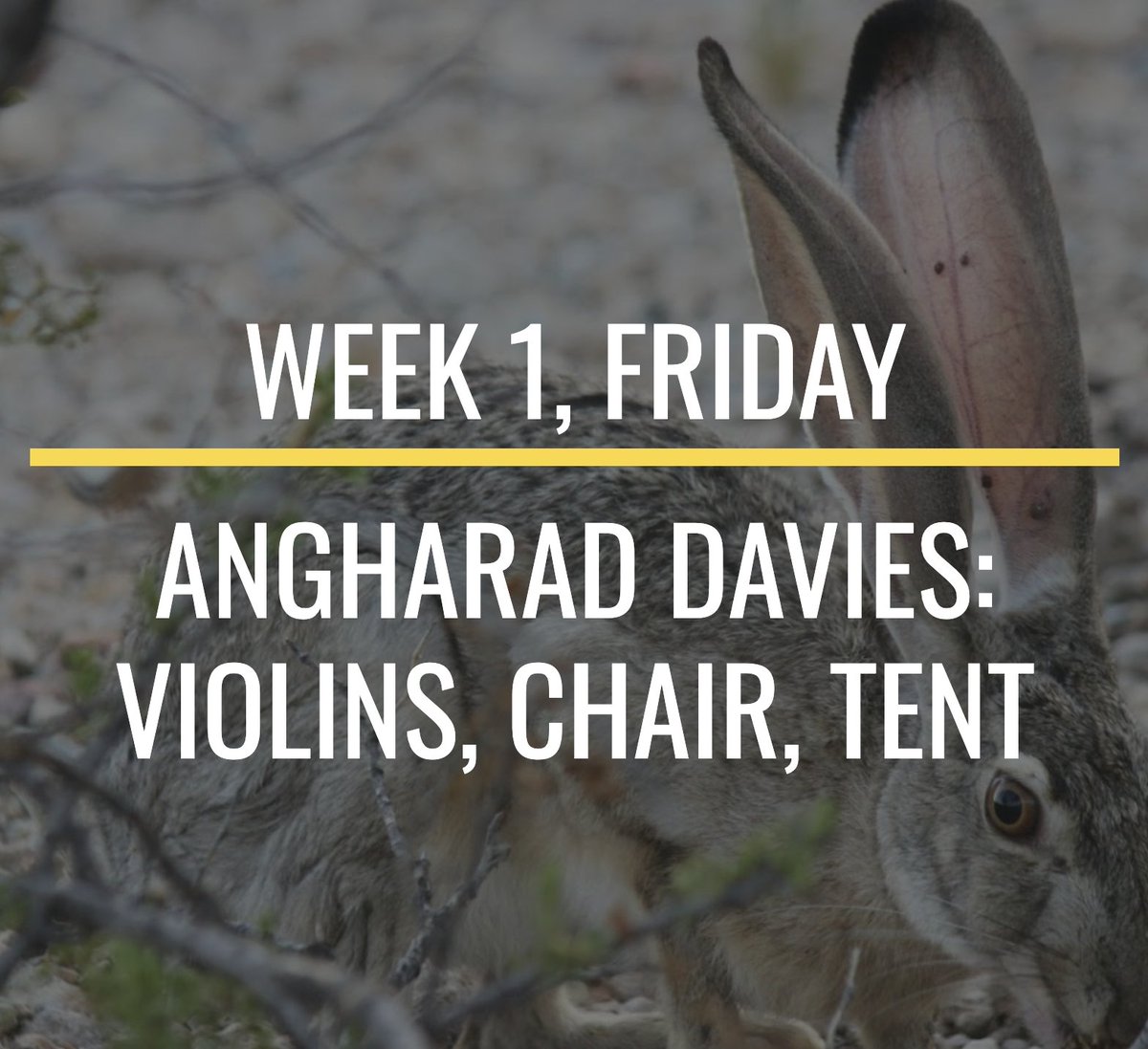 Martin Suckling (@mcs42) on Twitter photo 🎧🎶🎧#55daysoflistening🎧🎶🎧
Rounding off Week 1, a video-only piece which very much is what it says it is. Angharad Davies' <a href="/angsd2/">Angharad Davies</a> Violins, Chair, Tent. See you next week!
sites.google.com/york.ac.uk/55d… 🎧🎶🎧#55daysoflistening🎧🎶🎧
Rounding off Week 1, a video-only piece which very much is what it says it is. Angharad Davies' <a href="/angsd2/">Angharad Davies</a> Violins, Chair, Tent. See you next week!
sites.google.com/york.ac.uk/55d…