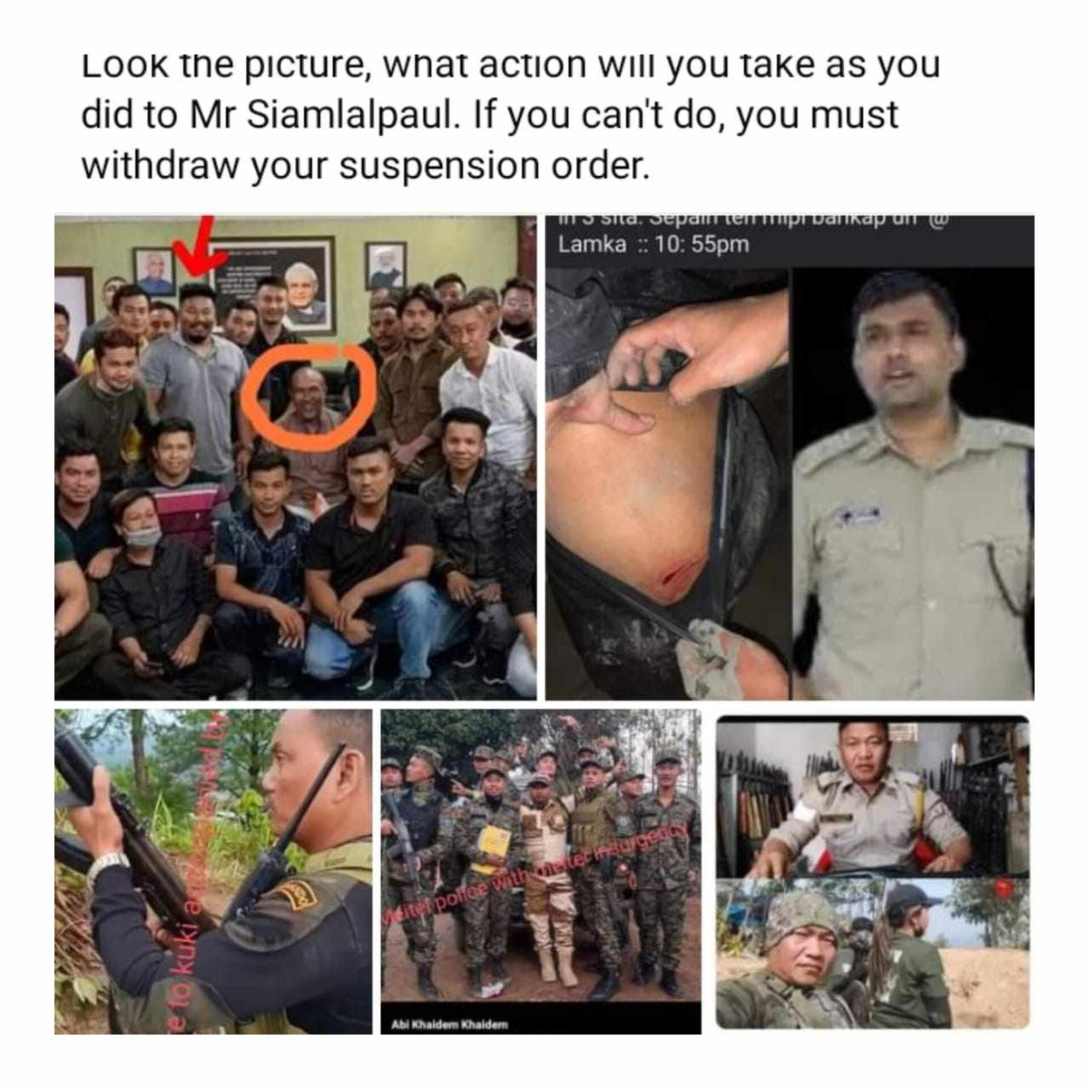 tjhaokip13's tweet photo. Is the #CentralSecurityForces and the Government servants supposed to take action only to the tribals?? #ManipurPoliceCommando clearly visible together with the #UNLF_MPA and militants group, lots of video attacking the #KukiZo by the police, take action against them. https://t.co/Hlpph74Omp