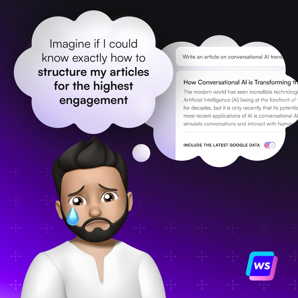 WriteSonic's tweet photo. What if all these frustrations could have a SINGLE solution? Keep your eyes on our page for we’re to reveal something BIG real soon 🤫
#seotool #contentwritingtool #aitool https://t.co/zWgyNcEov3