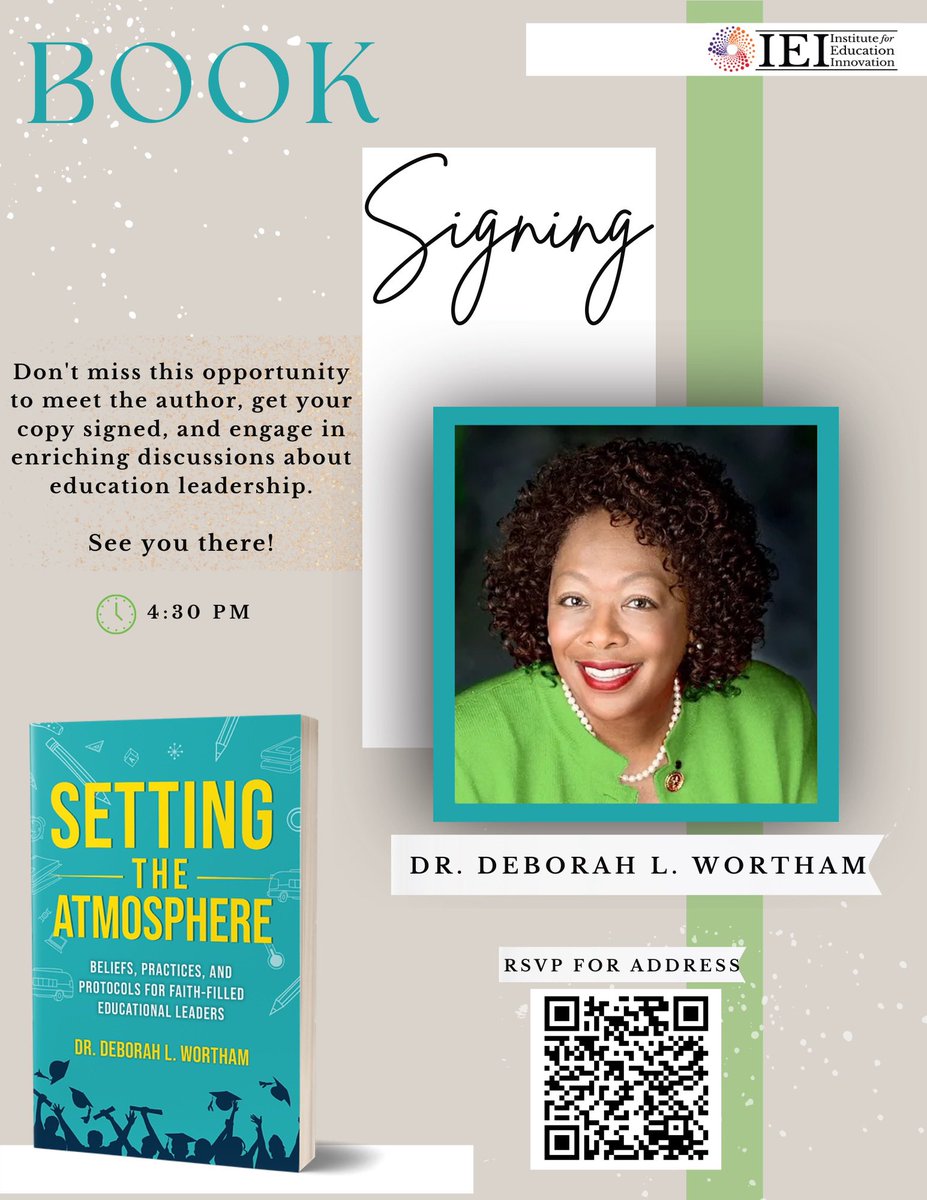 Please help us celebrate our friend, IEI member, and mentor to so many aspiring leaders across NY and the nation, Dr. Deborah Wortham, and the release of her book! She will be signing copies of the book today! RSVP here: lnkd.in/g-YcgSU5