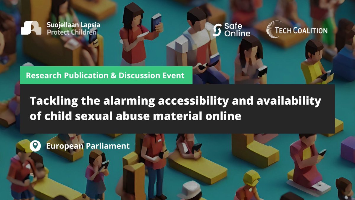 Today, we are revealing new findings on the tech platforms used by online #CSA offenders in a high-level event organised in @Europarl_EN. 💻 77% of surveyed offenders encountered #CSAM on the open web. Watch the event live: 🟢 youtube.com/watch?v=C9WZve…