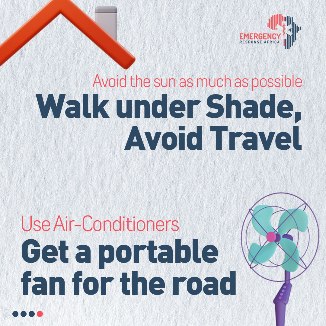EResponseAfrica's tweet image. Why is there so much heat in Nigeria right now?🥵🥵

The answer is simple! It&apos;s due to #weather changes.

Here are some tips to protect your health this season👇🏾👇🏾👇🏾. 

How&apos;s the heat in your area today?  🤭🤭

#heatinnigeria #weatherchanges #firstaid #healthtips #ERA