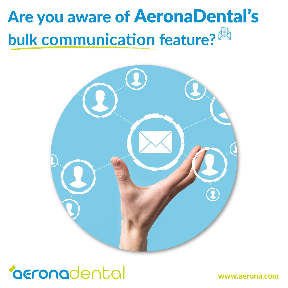 Streamlining patient communication on a large scale has never been simpler with AeronaDental PMS.
Maintaining regular communication through our various channels will contribute to increased patient satisfaction and foster a positive and engaging experience for patients.