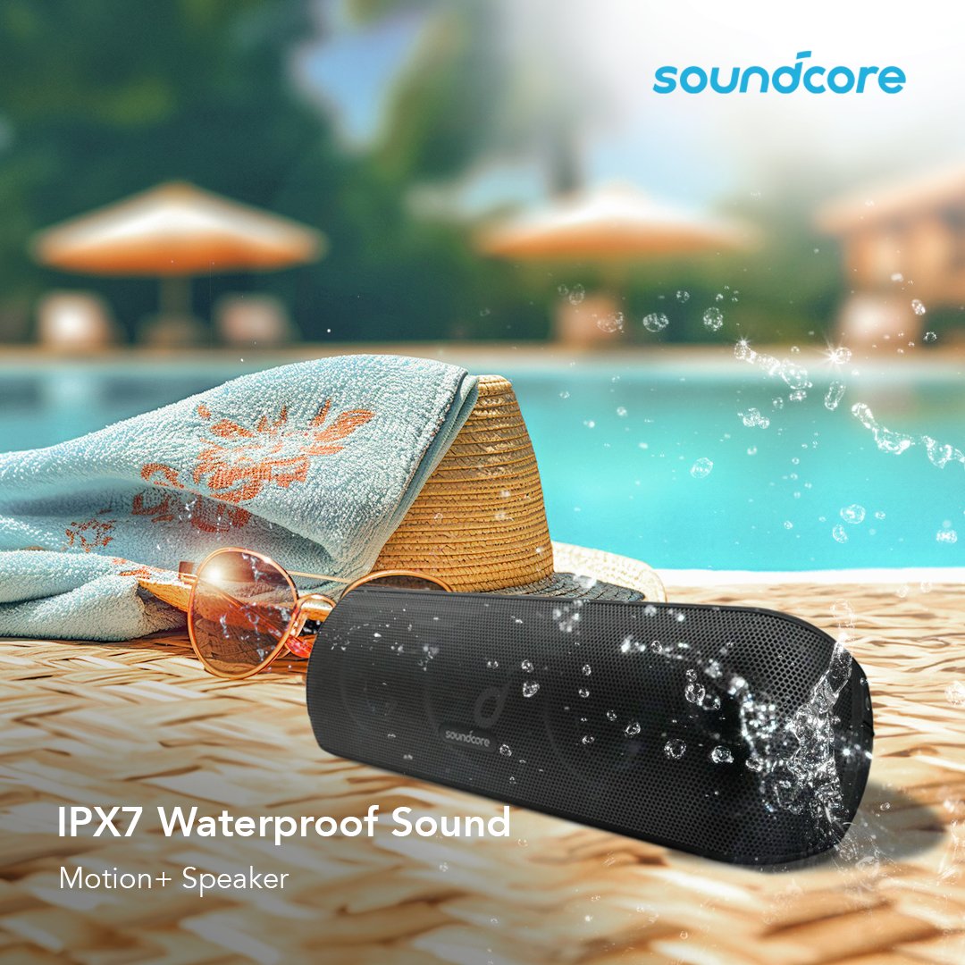 Your summer essentials just got a serious upgrade! 🎵🏖️ Make waves with the #soundcore Motion+ waterproof speaker! 🌊

Get yours now from ankerza.co.za/hc-sc-motion!

#WaterproofSpeaker #QualityMusic #BluetoothSpeaker #SummerPlaylist