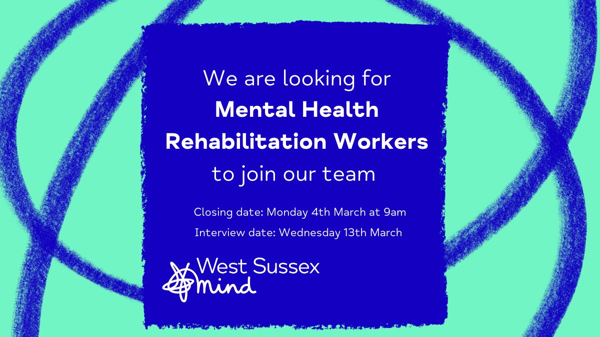 WestSussexMind's tweet photo. Are you looking for an exciting new challenge? Supporting individuals with their mental health recovery as part of a multi-disciplinary team. For more information, go to https://t.co/qNPk90e6kF #mentalhealthjobs #wearehiring #SPFT https://t.co/vF3tLOw5Ct