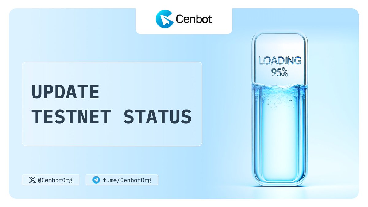 CenbotOrg's tweet photo. Excitement is in the air!
π The Cenbot Alpha Testnet is 95% ready, and we're calling on our vibrant community to be part of the final push!
Dive into the future of #Cenbot, test cutting-edge features, and shape the journey
Turn on your noti and join with us via π
#Cenbot https://t.co/JjS8UxVzzy