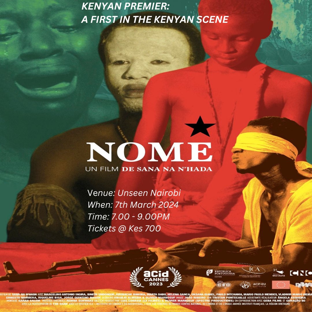 The film 'Nome' premiers in a Kenyan cinema for the first time!🔥🎉
 
 We are excited to bring you this film by Sana Na N'Hada on the 7th of March 2024 at Unseen Nairobi.

Slots are filling up fast, so reserve your seat via gig.co.ke/events/773

#monthlyscreenings #uos2024