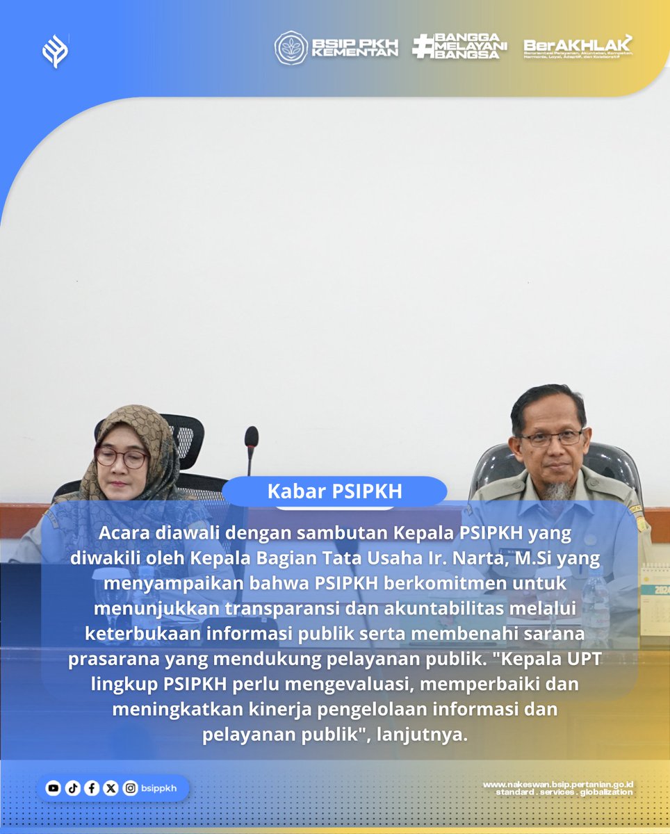 brmppkh's tweet photo. Siang Sob!
Kamis (15/2) PSIPKH mengadakan rapat koordinasi PPID terkait keterbukaan informasi publik bersama dengan BBPSI Veteriner, BPSI UAT, LPSI RK dan LPSI RB.
Selengkapnya kita simak pada gambar berikut ya SobaTani..
#bsippkh
#kementan
#informasipublik https://t.co/NIQQl8xoeM