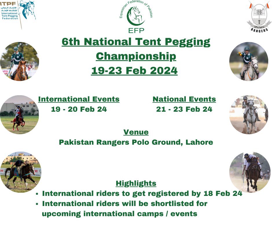 6th National Tent Pegging Championship 
19-23 Feb 2024

#EFP #Tentpegging #polo 
#Pakistani #17SeaterCoaster