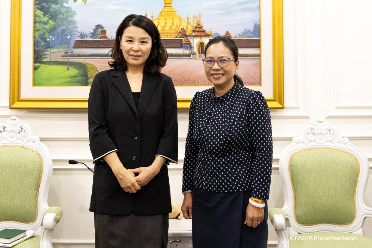 Honored to meet and discuss sustainable development with Her Excellency Madam Bouakham Vorachit and esteemed colleagues. As the new FAOR, I'm inspired by our shared commitment to sustainable natural resource management for more resilient and sustainable future for all Lao people.