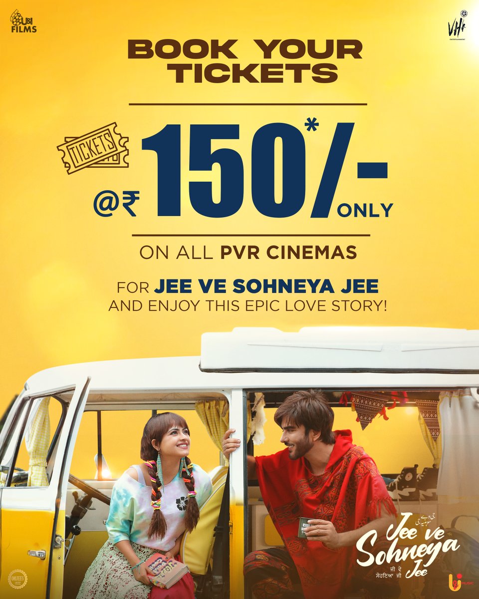 Movie in Cinemas

Book You Tickets at 150 Rs Only

Go and Watch Now

Come be a part of this Magical✨ journey of 'Jee Ve Sohneya Jee' 
ਸਫ਼ਰ ਦੀ ਸ਼ੁਰੂਆਤ 16 February ਨੂੰ
See you in cinemas 🎥 16th February

#VijayCam #SimiChahal #ImranAbbas #VhentErtainment #Uifilmsind #SunnyrAjusa