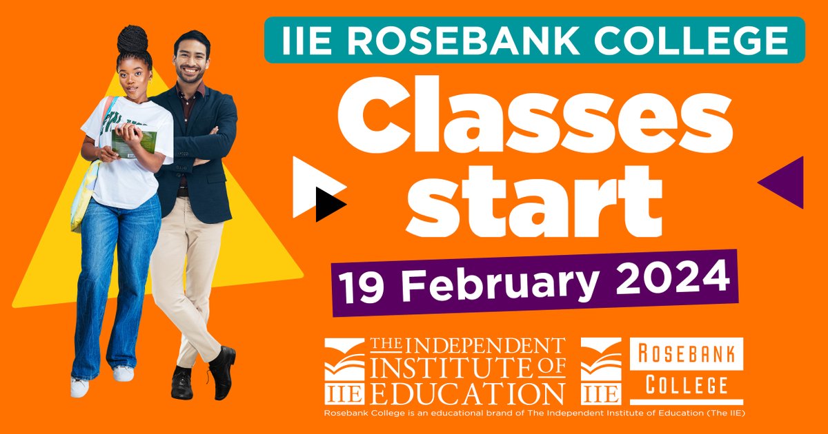 RosebankRC's tweet image. Classes start on Monday, the 19th of February 2024. If you still need to apply for the 2024 academic year, follow this link bit.ly/3R8kGGY. 
#iierosebankcollege #applicationopen #registrationopen