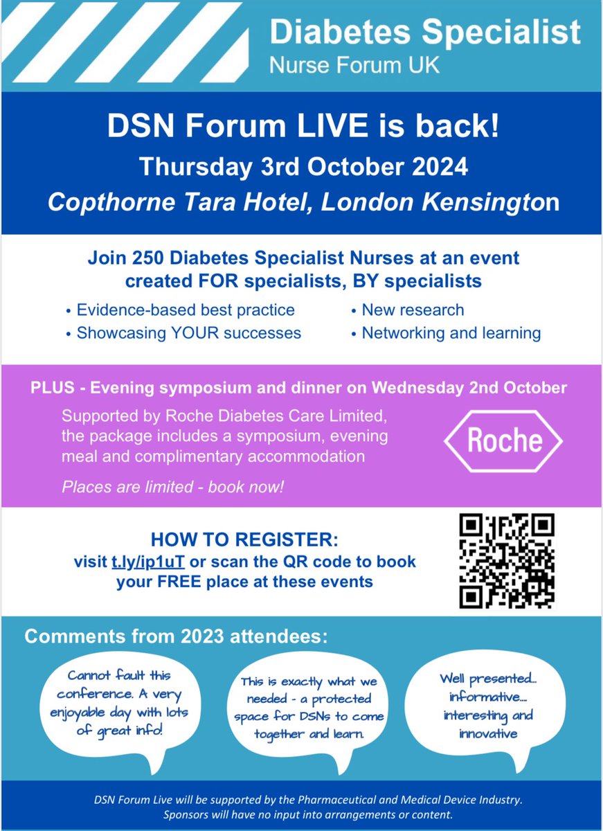 DSNforumUK's tweet photo. 🚨 DSN FORUM LIVE!
The ONLY conference for DSNs by DSNs
THRILLED to announce exclusive invitation of a complimentary hotel stay & meal the night before for DSNs
🙏🏻 to platinum sponsor @Roche & others TBC
🎫 Limited Tickets
BOOK NOW via Facebook group
🔗https://t.co/FTmS8Oc7Zq https://t.co/pCpPUPVRtP