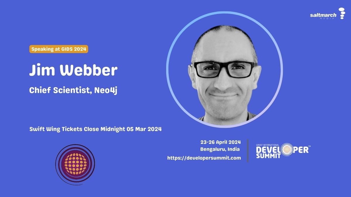 🚀 Join @jimwebber, @Neo4j's Chief Scientist, at #GIDS 2024 for a deep  dive into graph databases. His pioneering work and publications have  shaped the field. 
🎟️ Learn from the expert: townscript.com/v2/e/gids2024/… 

#GraphDB #TechConference