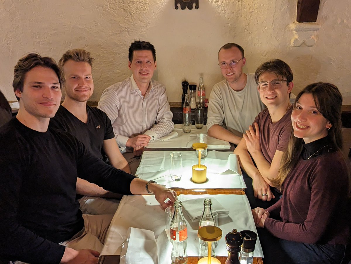 AdrianBunzel's tweet image. Had some Delicious Fondue with the group🧀!
Congratulations to Chris and Jannik on concluding their outstanding work on #enzymedesign and creating  photocatalysts for a #sustainablefuture. Welcome also to our new PhD student Philipp and our new Master&apos;s student Lukas! @ETH_BSSE