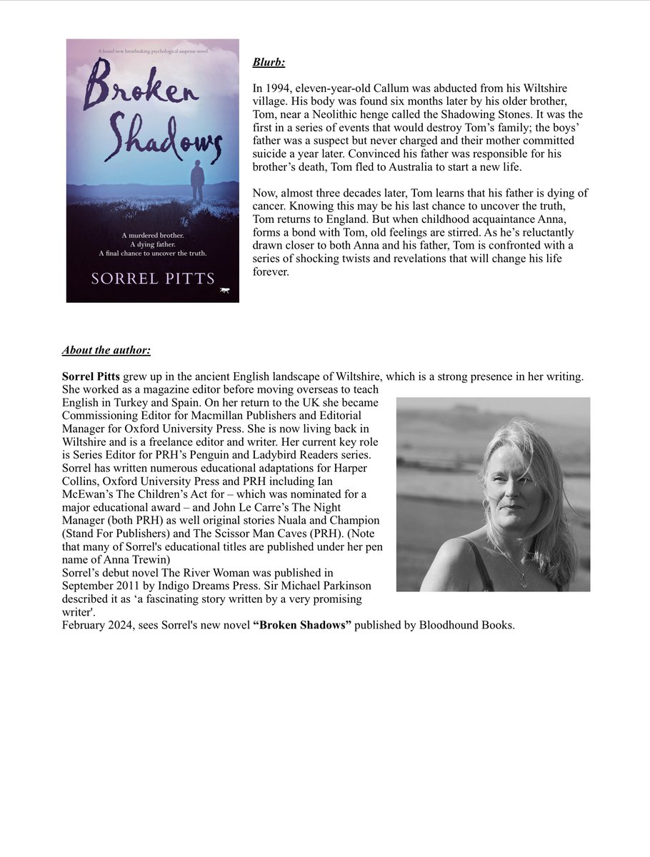 It’s my stop on the blog tour for <a href="/Bloodhoundbook/">Bloodhound Books</a> &amp; @PittsSorrel’s #BrokenShadows - and it’s a five star review from me!

<a href="/GracePublicity/">Grace Pilkington Publicity</a> #Wiltshire #BookReview #AMothersMusingsSunderland #AMakemMothersMusings #EmotionalRead #ShadowingStones #BloodhoundBooks
