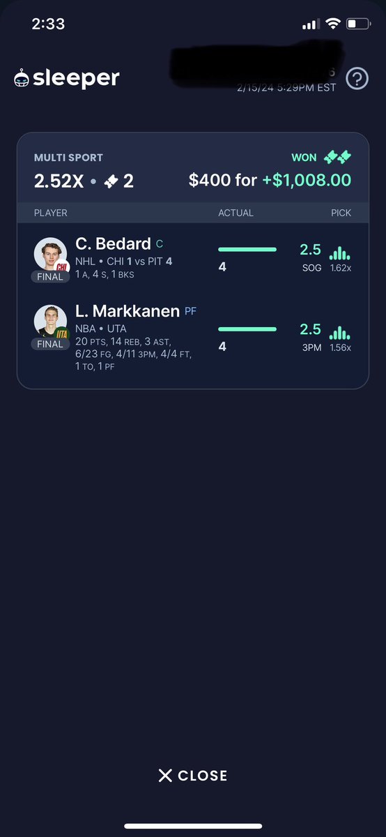 RizzProp's tweet image. Absolutely dialed right now, great last 2-0 before the all star break

#GamblingTwitter #sleeperNBA #SleeperPicks #NBA #PlayerPropBets #AllStarWeekend #GamblingX