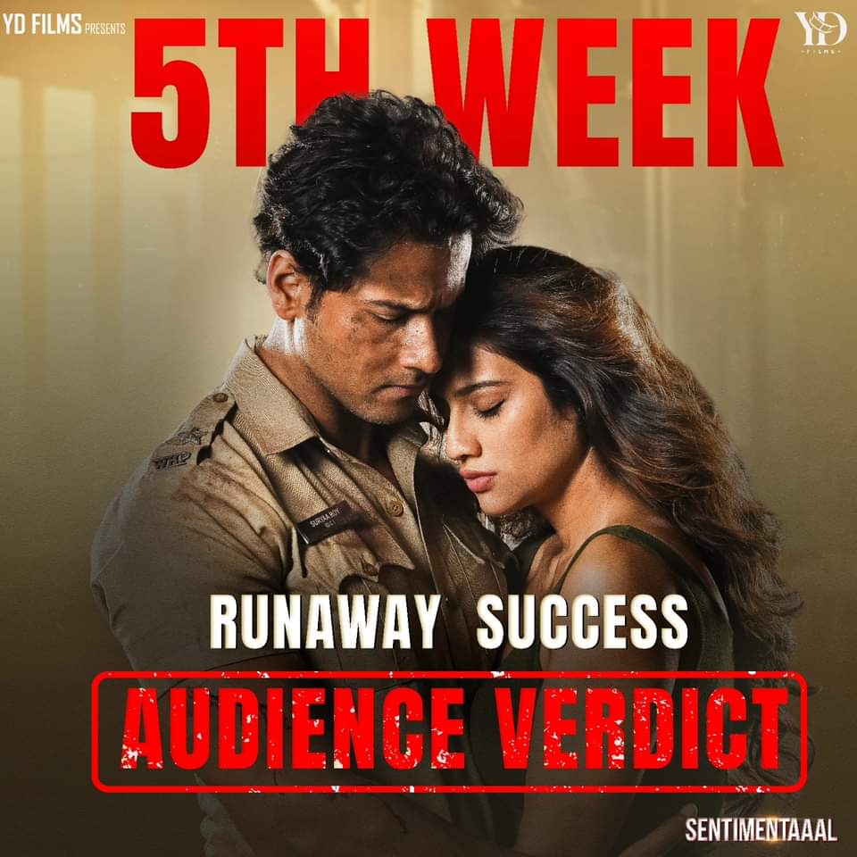 Thank you for loving & supporting our first venture #Sentimentaaal . We have entered into the 5th week today. #runawaysuccess #audienceverdict @Yash_Dasgupta @nusratchirps @YDFilmsSocial