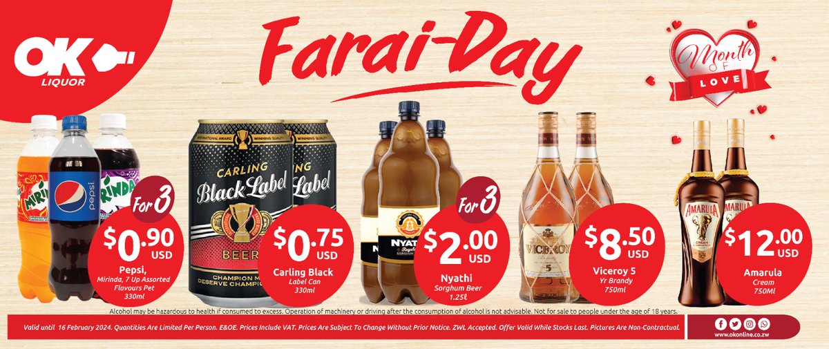 OKZimbabwe's tweet photo. Get ready for Farai-Day! Visit OK Stores for incredible deals at lower prices. #OKStores #MyHappyPlace #FaraiDay https://t.co/TjCBpIHuSX