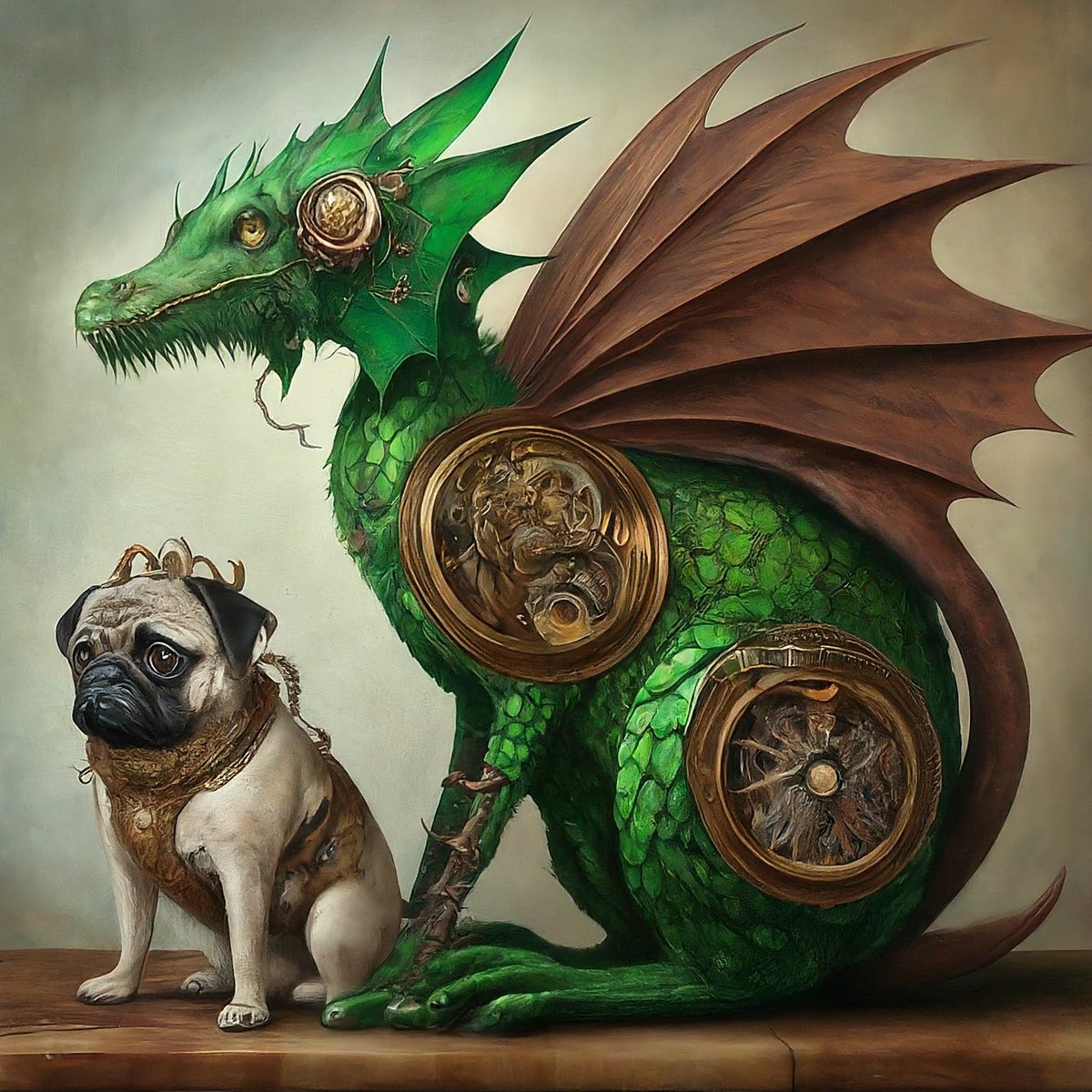 CharlieYenArt's tweet photo. Puggy and his mate, Woody are skipping through art history!
In the Year of the Dragon, they're crafting a journey filled with more silliness, sincerity, and boundless creativity. To peace & adventures✌️
#YearOfTheDragon
#ImageFX #Gemeni #LabsGoogle
#PugArt #AIArt #Pug https://t.co/trdY5J6dl1