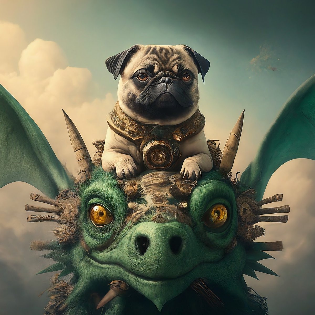 CharlieYenArt's tweet photo. Puggy and his mate, Woody are skipping through art history!
In the Year of the Dragon, they're crafting a journey filled with more silliness, sincerity, and boundless creativity. To peace & adventures✌️
#YearOfTheDragon
#ImageFX #Gemeni #LabsGoogle
#PugArt #AIArt #Pug https://t.co/trdY5J6dl1