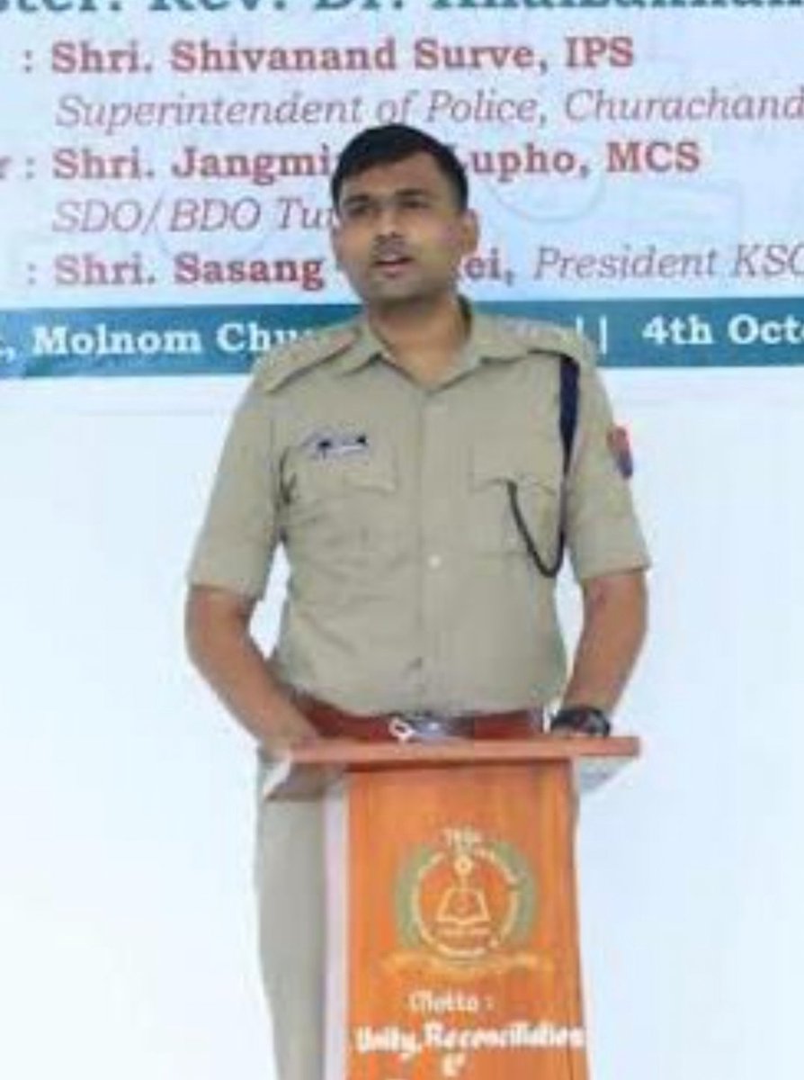LyNaoneo's tweet photo. Suspend @ccpur_sp Shivanand Surve his biased of atitude and arrogance leads to storming of 
#Churachandpurtown with fire and blood.
@IPS_Association

@ipsvijrk

@DelhiPolice https://t.co/2oJ7z4eFjb