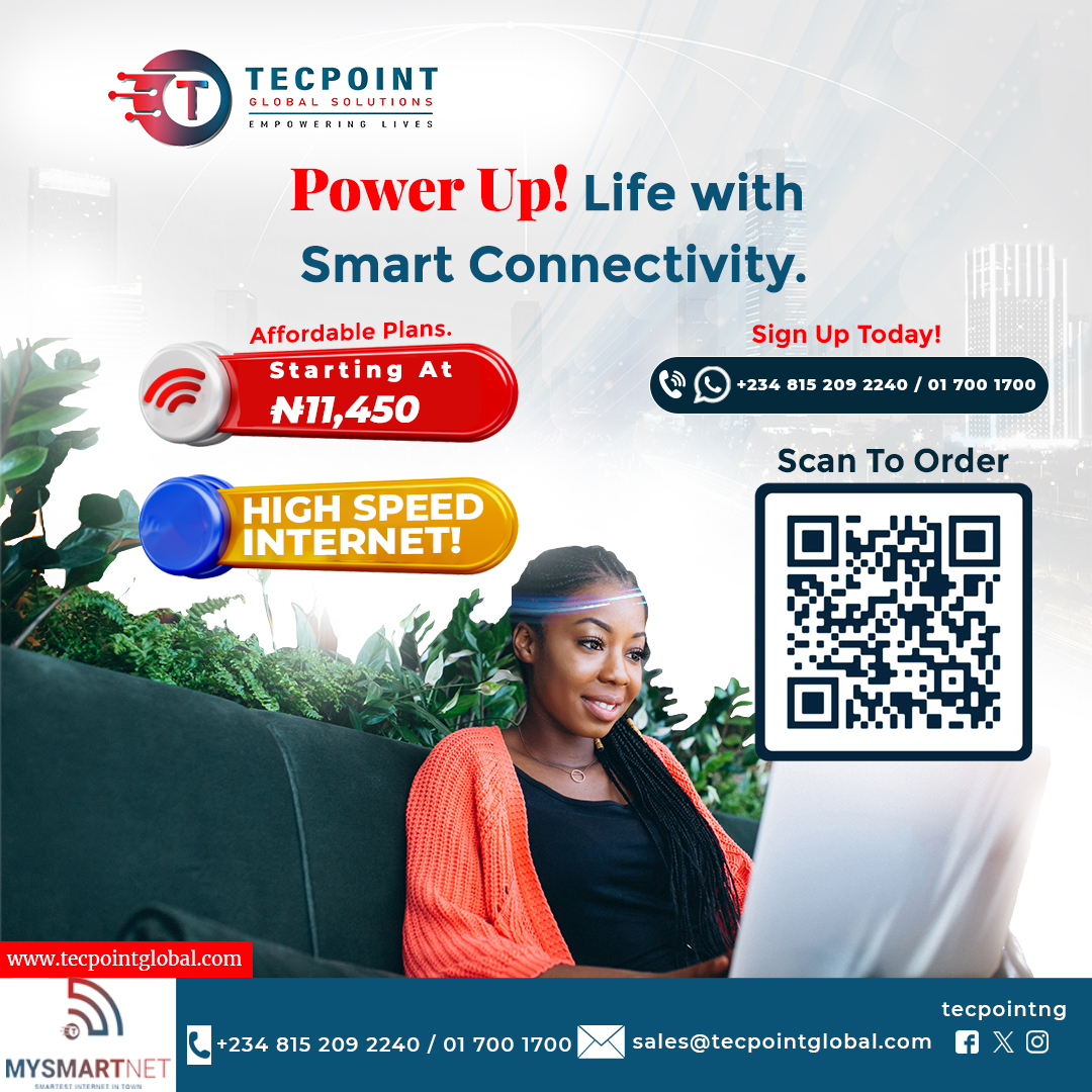 tecpoint_ng's tweet photo. Power Up! Life with Smart Connectivity. 🚀
#Tecpoint #internetofthings #streamingwars #connectivity #smarthome #nigeriaisp #ISP #UpgradeYourInternet #GetConnected #JoinTheNetwork #climatechange #artificialintelligence #metaverse #Sustainability https://t.co/fqmDMAqzRx