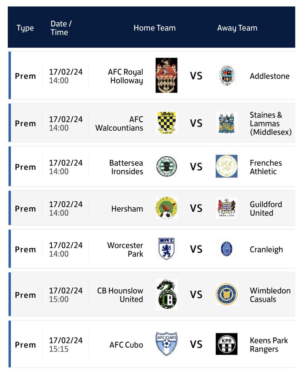 Not long to go, here’s what we have in store for you this weekend in the SPCFL…

Let us know below 👇 what game you will be attending 😉⚽️🏟

#SurreyFootball | #SurreysPremierLeague