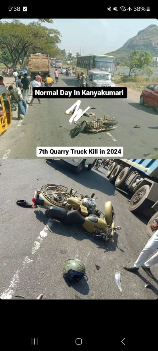 SuthanNayagam's tweet photo. 4 accidents in just 2 days.!

#SaveKanniyakumari https://t.co/70qErsBtfG
