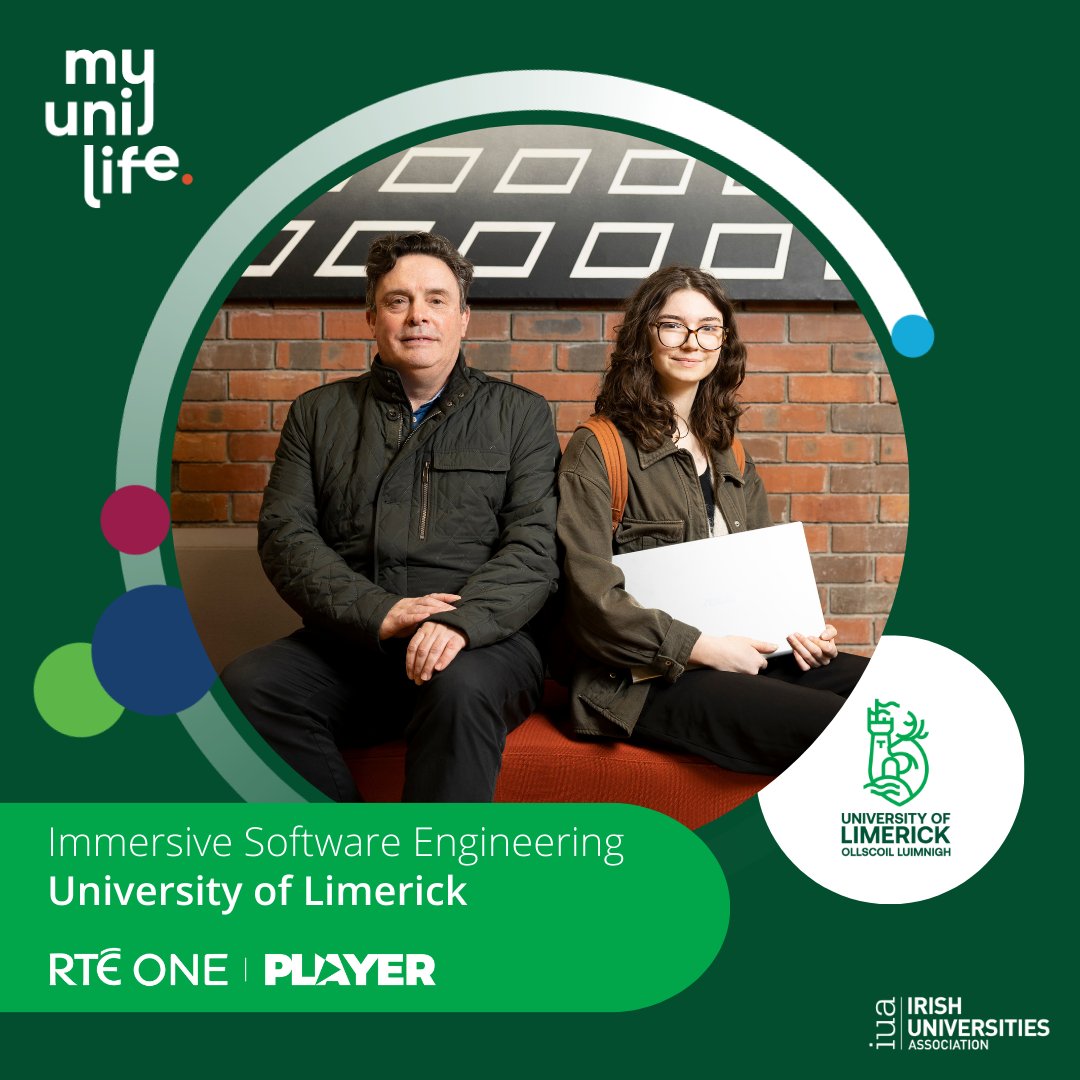 We are very excited to announce that ISE student Rosie Kennelly & lecturer J.J. Collins will feature in this season of RTE's #MyUniLife

The show airs at 8pm every Friday starting tonight on @RTEOne & RTE Player

Be sure to check it out to get an insight into life in @UL & ISE!