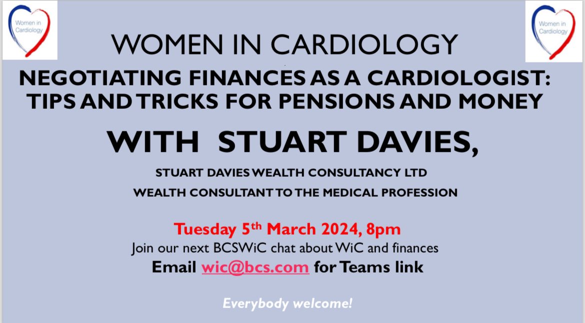 Busy being a cardiologist but want to get your finances in order? Join us for our next WiC webinar: