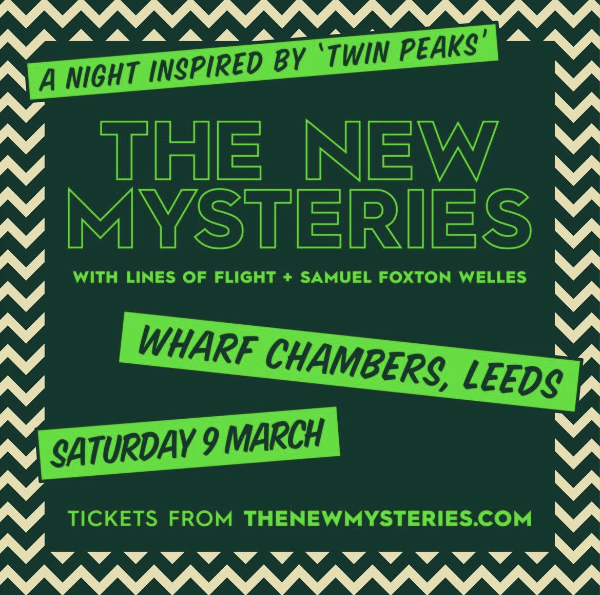 Lines of Flight (@linesof_flight) on Twitter photo Tickets are starting to shift for this…
Come join us for a night inspired by ‘Twin Peaks’ and filled with friends, curated by <a href="/thenewmysteries/">The New Mysteries</a>
Ticket link below ✨💜 Tickets are starting to shift for this…
Come join us for a night inspired by ‘Twin Peaks’ and filled with friends, curated by <a href="/thenewmysteries/">The New Mysteries</a>
Ticket link below ✨💜