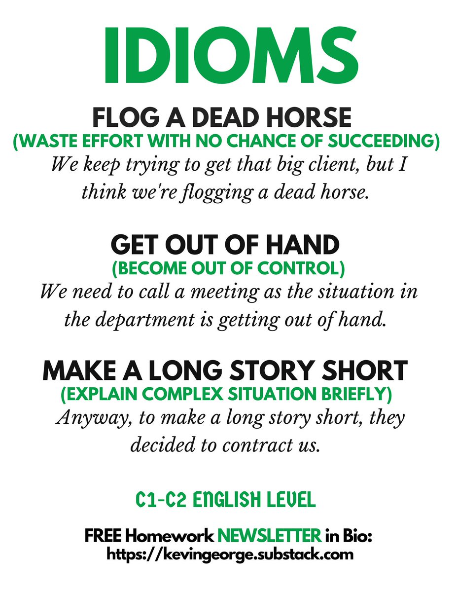Slide 14... Advanced English idioms with example business sentences...  
More phrases in thread ....    🖊️
Sign up below ⬇️
#TOEFL #英語日記 #twinglish #ESL #teachers #idioms #vocabulary #Englishgrammar #english #LanguageLearning #LearnEnglish