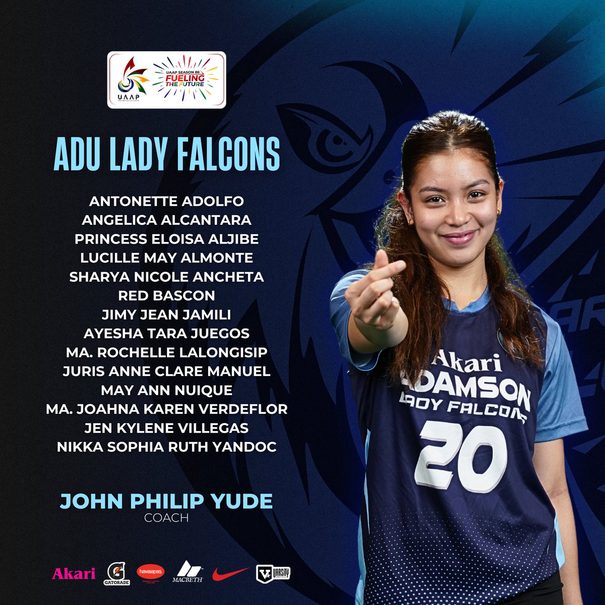 uaap_official's tweet photo. [1/2] UAAP Women's Volleyball is here! 🏐 

Get to know the movers and shakers of the #UAAPSeason86 volleyball tournament by checking out the full team rosters below. Catch all the action live on One Sports, Varsity Channel, and the Pilipinas Live App! 📺 

#FuelingTheFuture https://t.co/E36pOpS5ql