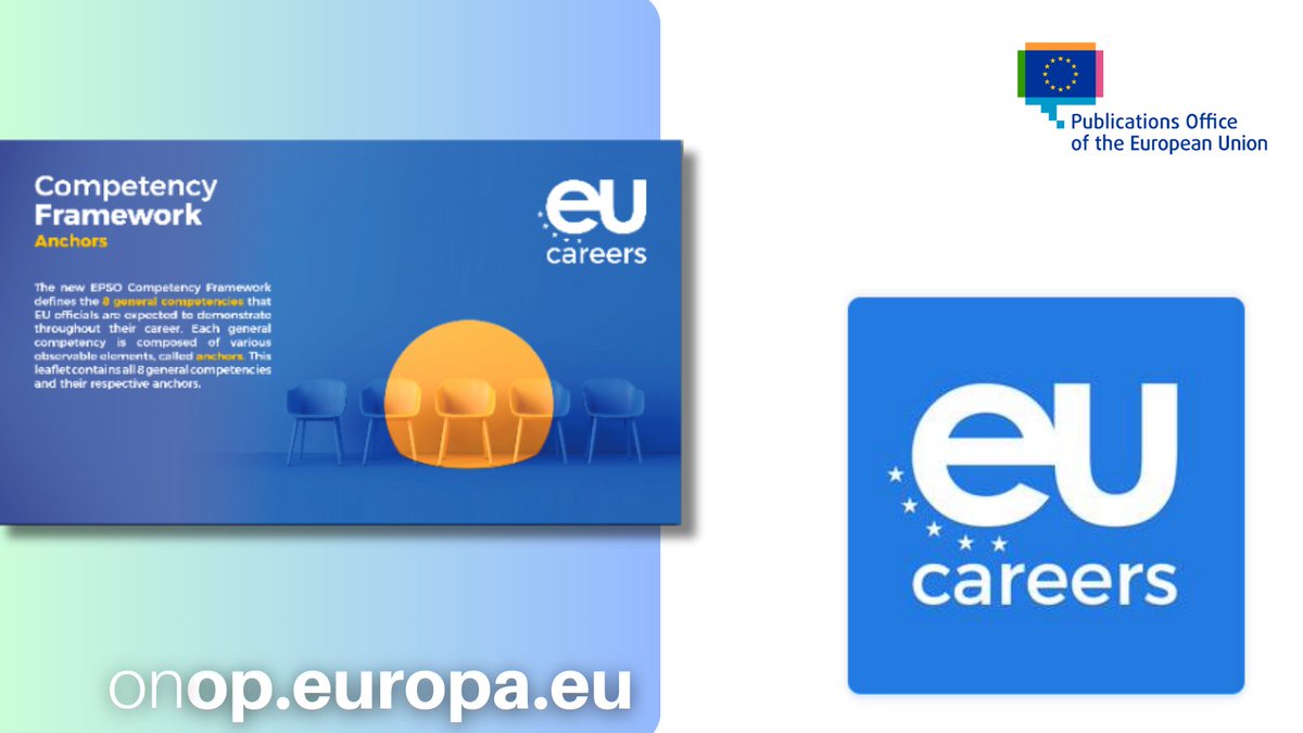 The European Personnel Selection Office has deﬁned eight general competencies that EU oﬃcials should demonstrate. 💪

They are presented in the new EPSO Competency Framework:
👉 europa.eu/!WfTq6D

@EU_Careers <a href="/euatweets/">EUA</a> <a href="/EURESJob/">EURES</a> <a href="/collegeofeurope/">College of Europe</a> <a href="/EUErasmusPlus/">Erasmus+</a>