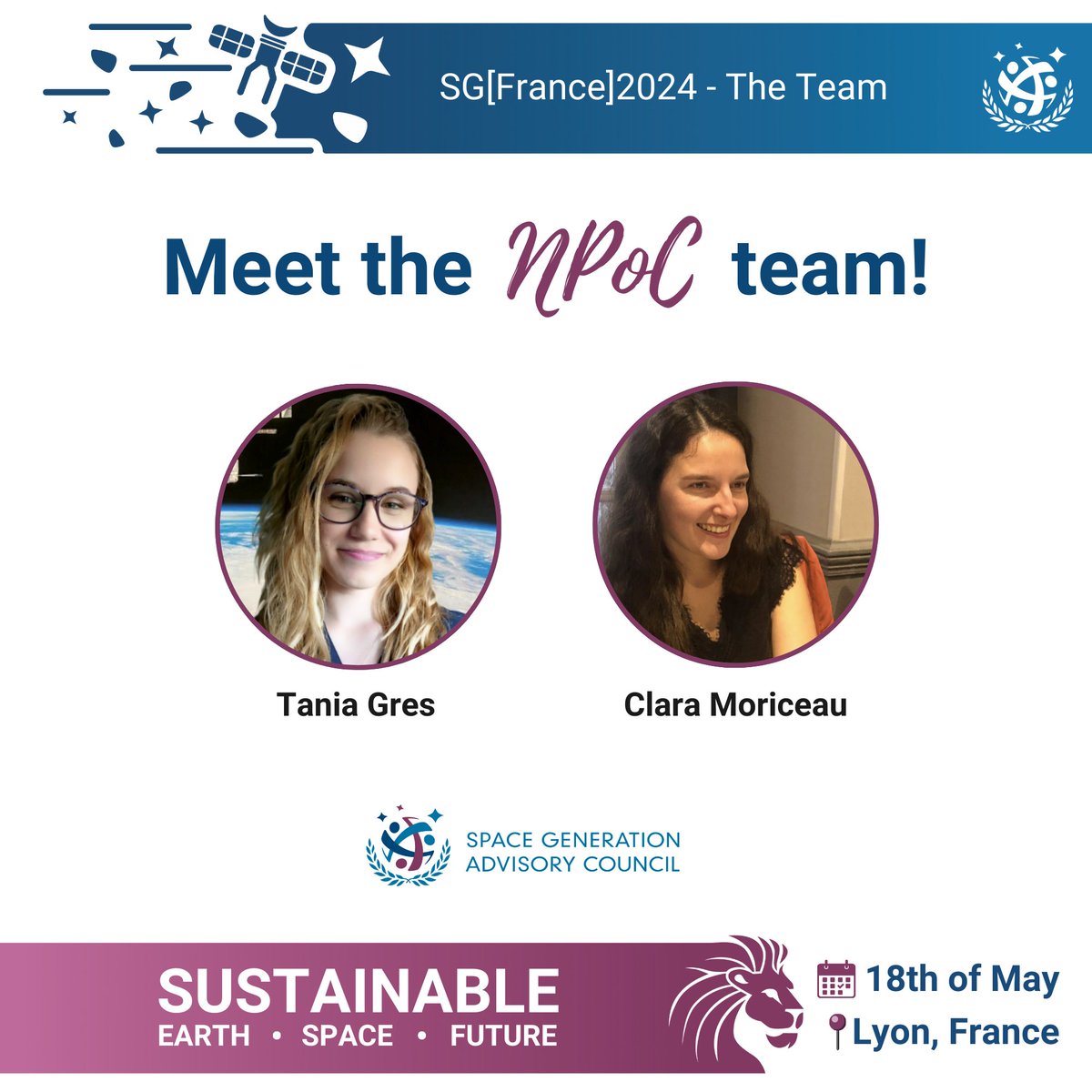 SGAC's tweet image. 🚀 We&apos;re looking forward to the next SG[France] that will take place the 18th of May in Lyon!

👏 Behind the scenes, an amazing team is working hard, get to know them below! 

🌟 Stay connected for more updates on the event.

#SGFrance2024 #SpaceSustainability