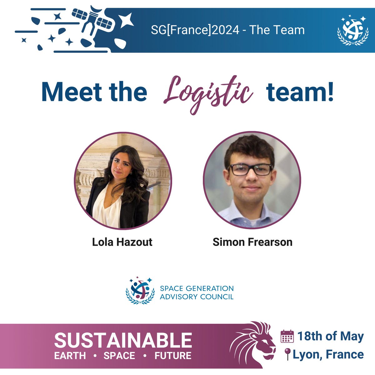 SGAC's tweet image. 🚀 We&apos;re looking forward to the next SG[France] that will take place the 18th of May in Lyon!

👏 Behind the scenes, an amazing team is working hard, get to know them below! 

🌟 Stay connected for more updates on the event.

#SGFrance2024 #SpaceSustainability