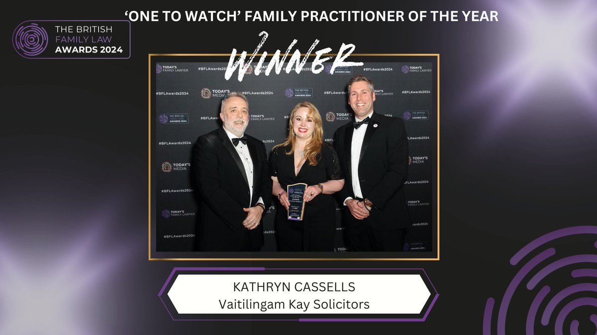 We’re looking back at the amazing moments the #BFLAwards2024 winners were crowned a few weeks on. #ShoutOut one more time to Kathryn Cassells, Vaitilingam Kay Solicitors🏆 Winner of 'One to Watch' Family Practitioner of the Year #Winner #Throwback #CelebrateSuccess