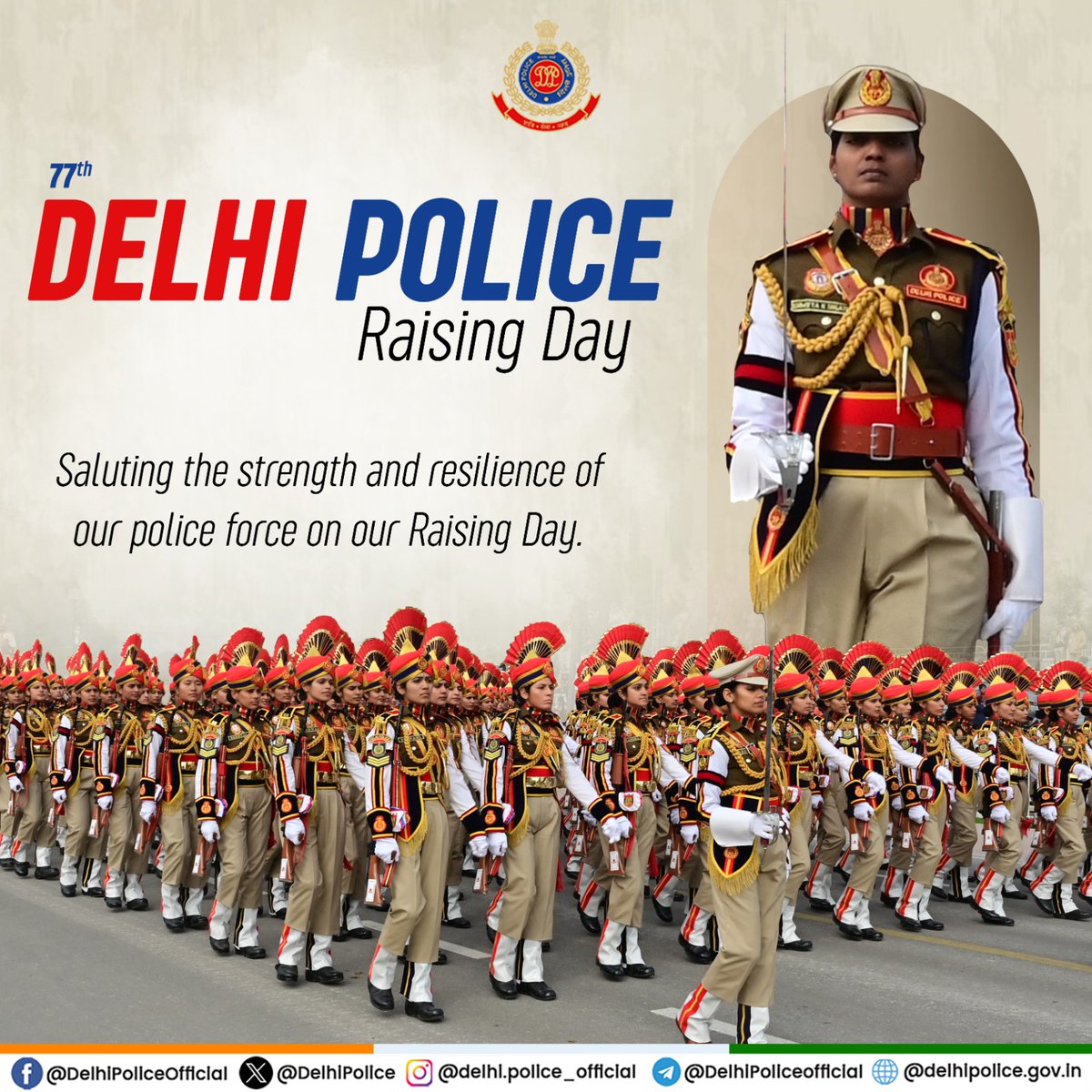 DelhiPolice's tweet photo. Raising a salute to the indomitable strength and unwavering resilience of our police force on this special day of pride. Your commitment to duty and service is truly commendable.
#DelhiPolice #PoliceRaisingDay #SaluteToService https://t.co/jCgxdkVRZe