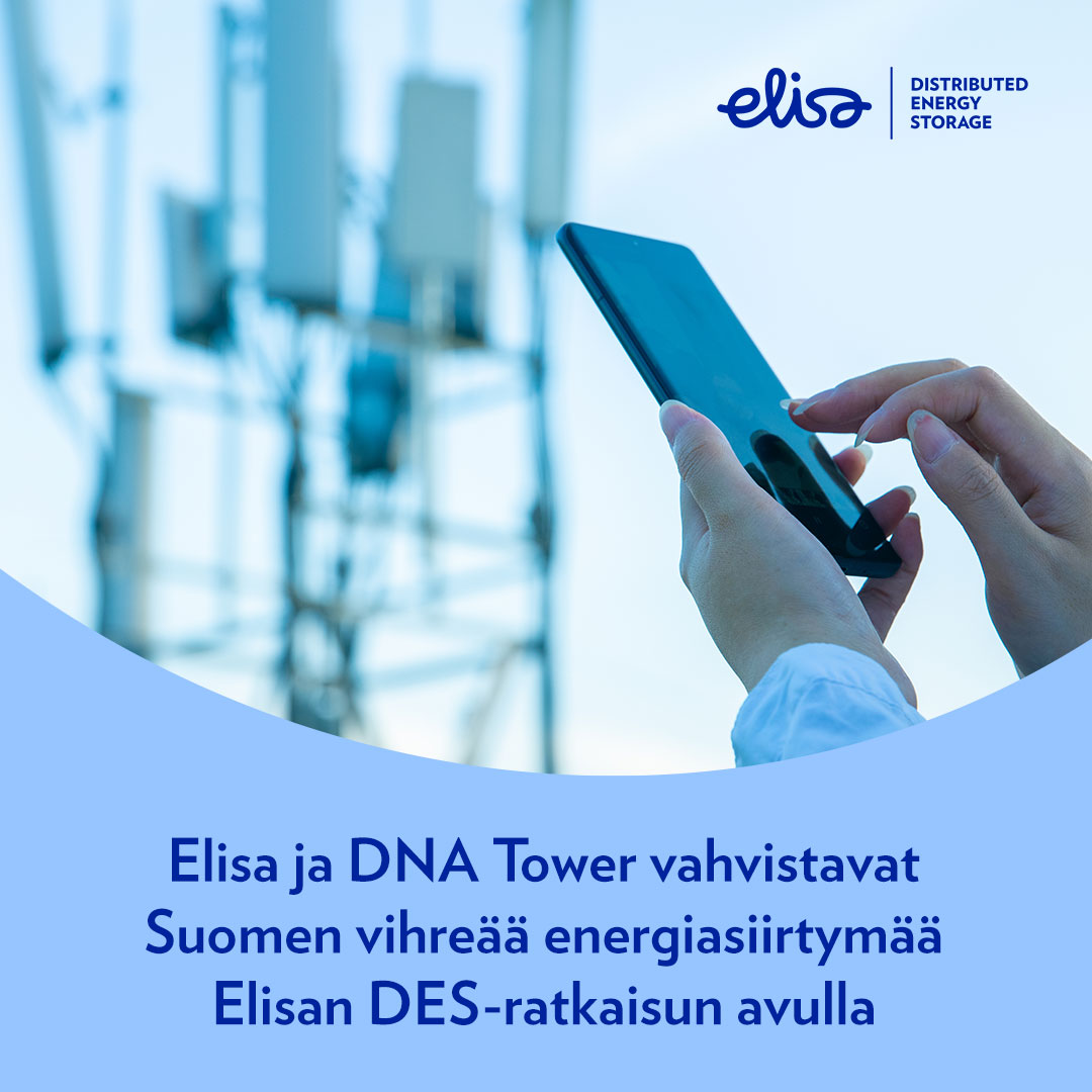 Elisa ja #DNATower vahvistavat Suomen vihreää energiasiirtymää DNA Towerin alkaessa hyödyntää Elisan kansainvälisesti palkittua hajautettua sähkönvarastointiratkaisua. Lue lisää aiheesta 👉some.elisa.fi/120 #Elisa #DES #SähkönVarastointi #Sähkö
