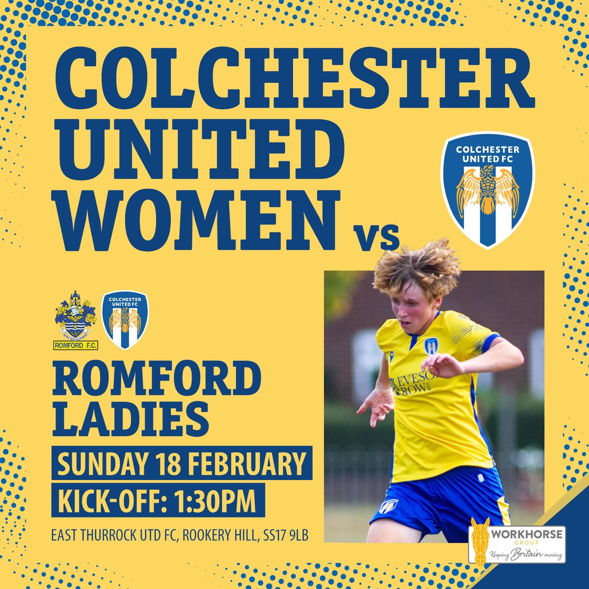 ColU_Women's tweet photo. Let’s try again!
This Sunday the #ColU Women travel to @Romfordfcwomen in the @ecwfl League Cup!
Remember it’s your last chance to #WinWithWorkhorse
Up The U's! 🔵⚪️
#CUWFC | #WeAreUnited
@group_workhorse | @ColU_Official | @ColU_CF https://t.co/Gkylc0MmOA