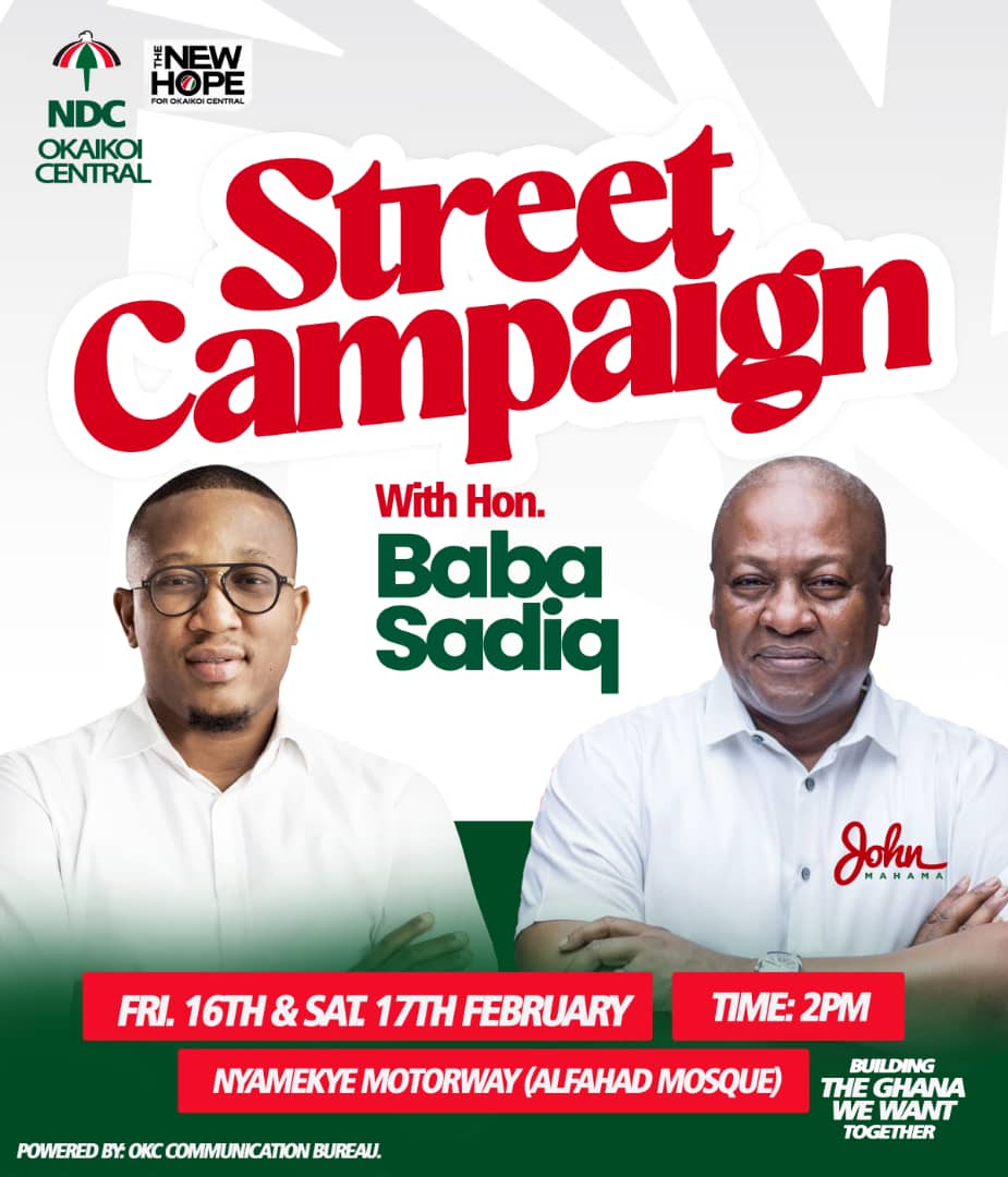 We will not rest until we see Victory come Dec 7th. 
Join us and let's do this together. Abeka-Lapaz is the location 
#BabaSadiq4Okc2024
#Mahama2024
#Hope4TheHopeless
#24HourEconomy