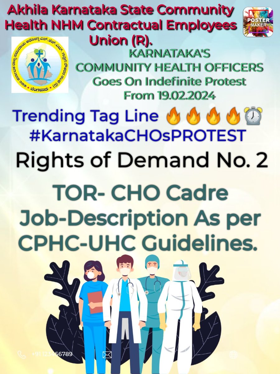 akschoab's tweet photo. #KarnatakaCHOsPROTEST
                   Breaking News
Karnataka Community Health Officer's plan Indefinite Protest From 19/02/2024 to fulfill
CHOs Rightful Demands .
@PMOIndia @mansukhmandviya @CMofKarnataka @dineshgrao @DHFWKA @Comm_dhfwka @DKShivakumar @MoHFW_INDIA
@nnhmkarantaka